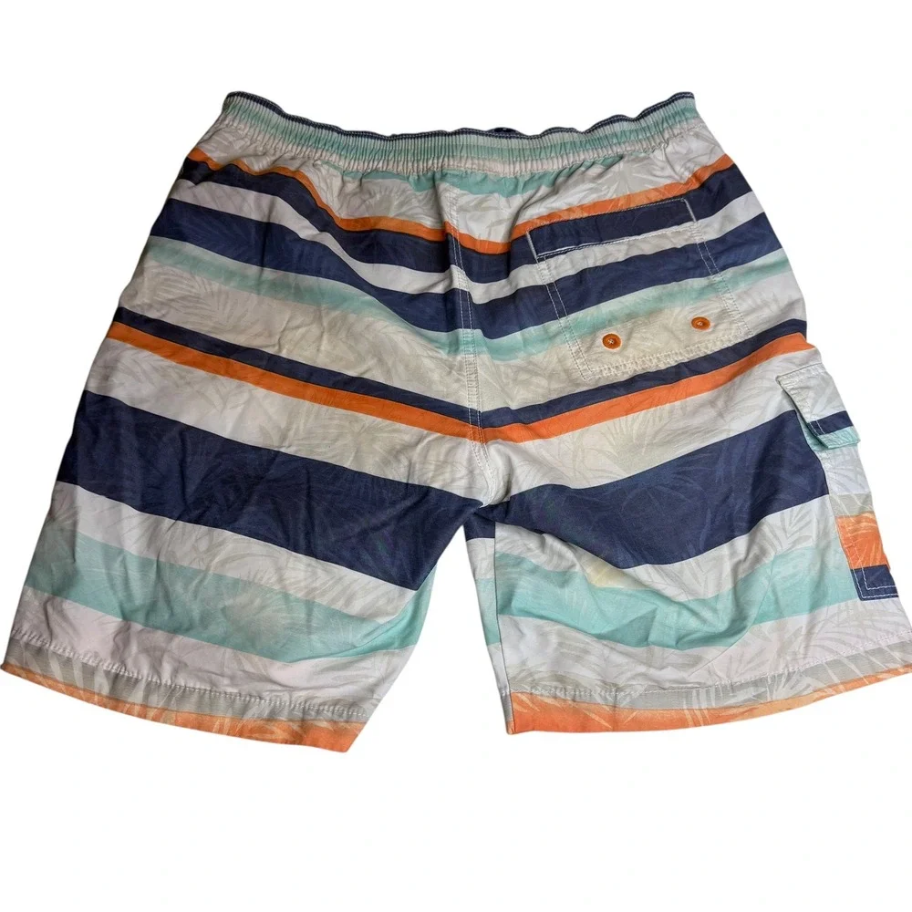 Tommy Bahama Relax Mens Swim Trunks Board‎ Shorts Size M Striped Palm Print